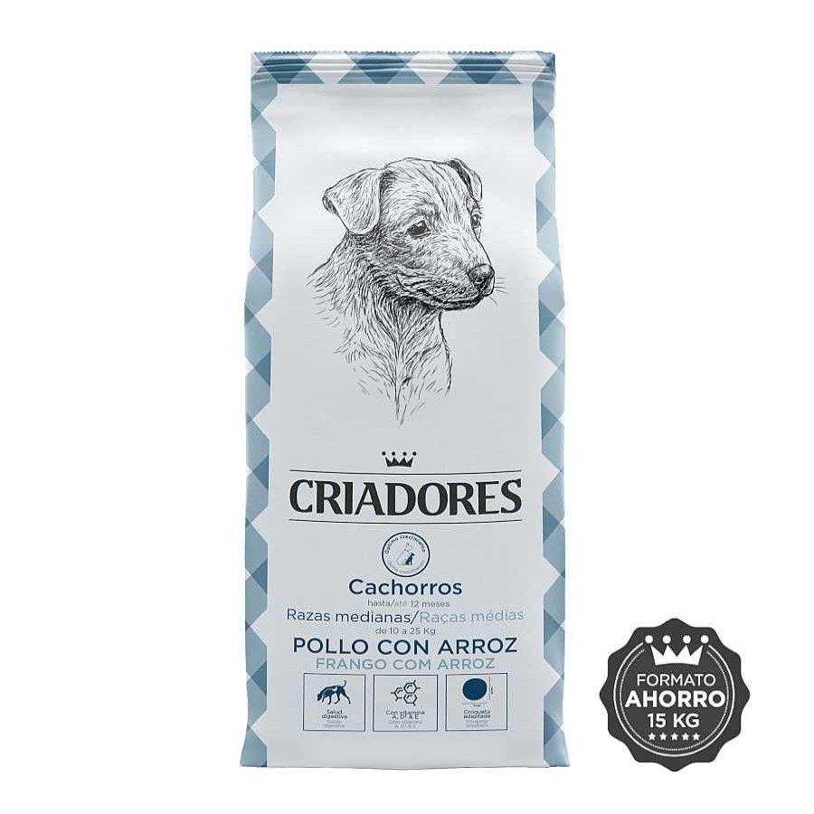 Perros Criadores | Criadores Pollo Y Arroz Pienso Para Cachorros De Razas Medianas