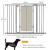 Perros PawHut Puertas Para Perros | Pawhut Barrera De Seguridad Extensible Para Escaleras Gris Para Perros