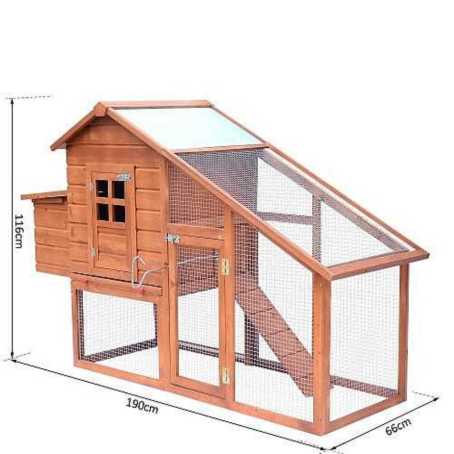 Otros Animales PawHut Gallinas Y Aves De Corral | Gallinero Pawhut De Madera Para Exterior Color Madera