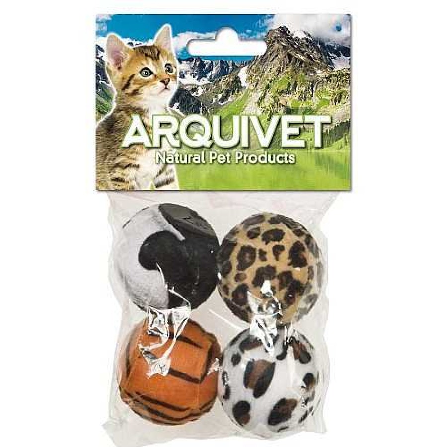 Gatos Arquivet Pelotas | Pack De 4 Pelotas Con Estampado Para Gatos Color Variado