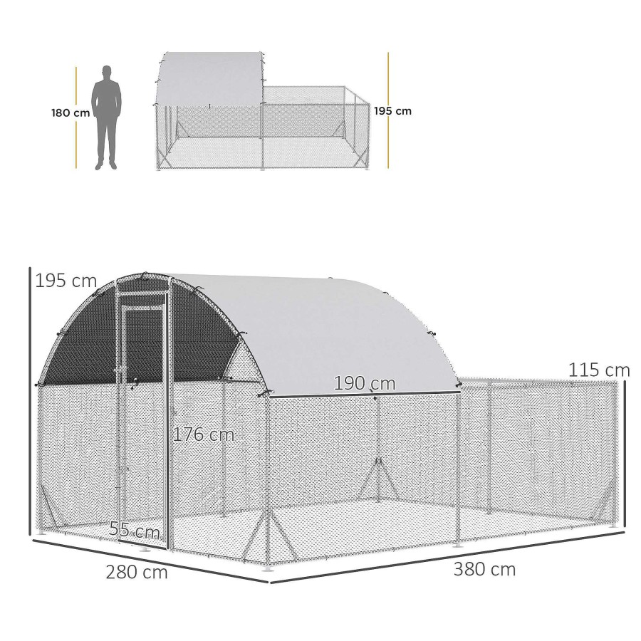 Otros Animales PawHut Gallinas Y Aves De Corral | Pawhut Gallinero Grande Para Exterior Para Conejo