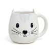 Otros Animales Balvi Menaje Hogar | Taza Kitty En Forma De Cabeza De Gato Color Blanco