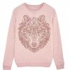 Otros Animales Ralf Nature Moda Y Complementos | Sudadera Mujer Lobo Mandala Color Rosa