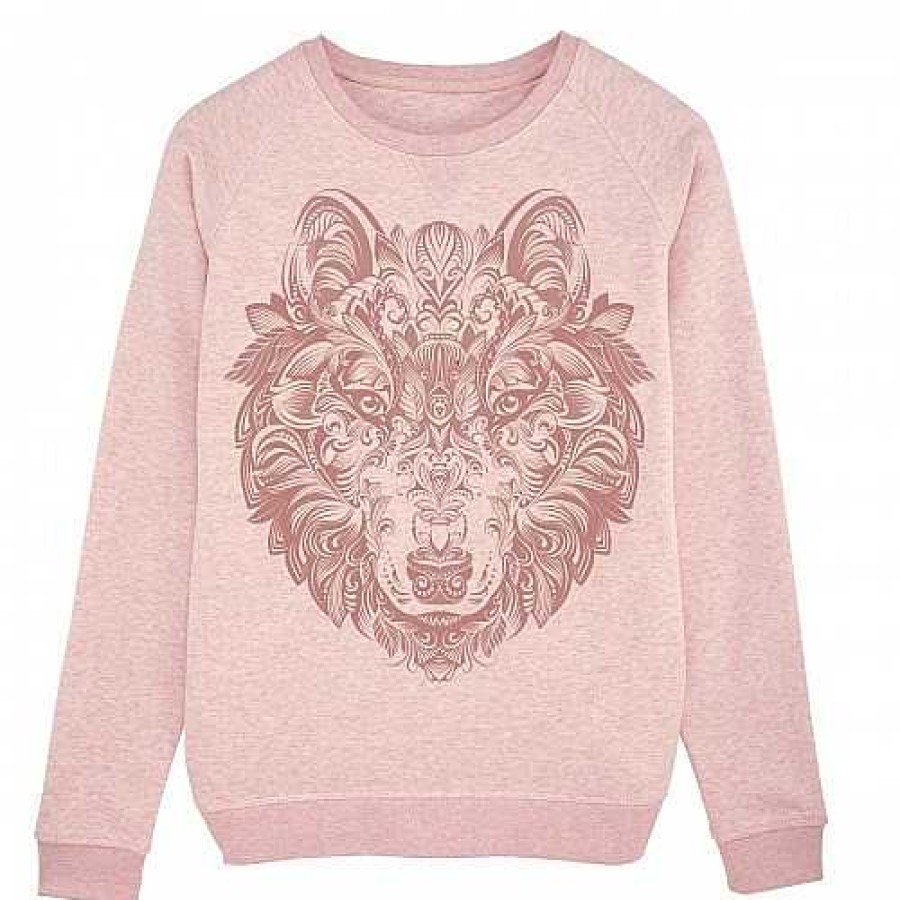 Otros Animales Ralf Nature Moda Y Complementos | Sudadera Mujer Lobo Mandala Color Rosa