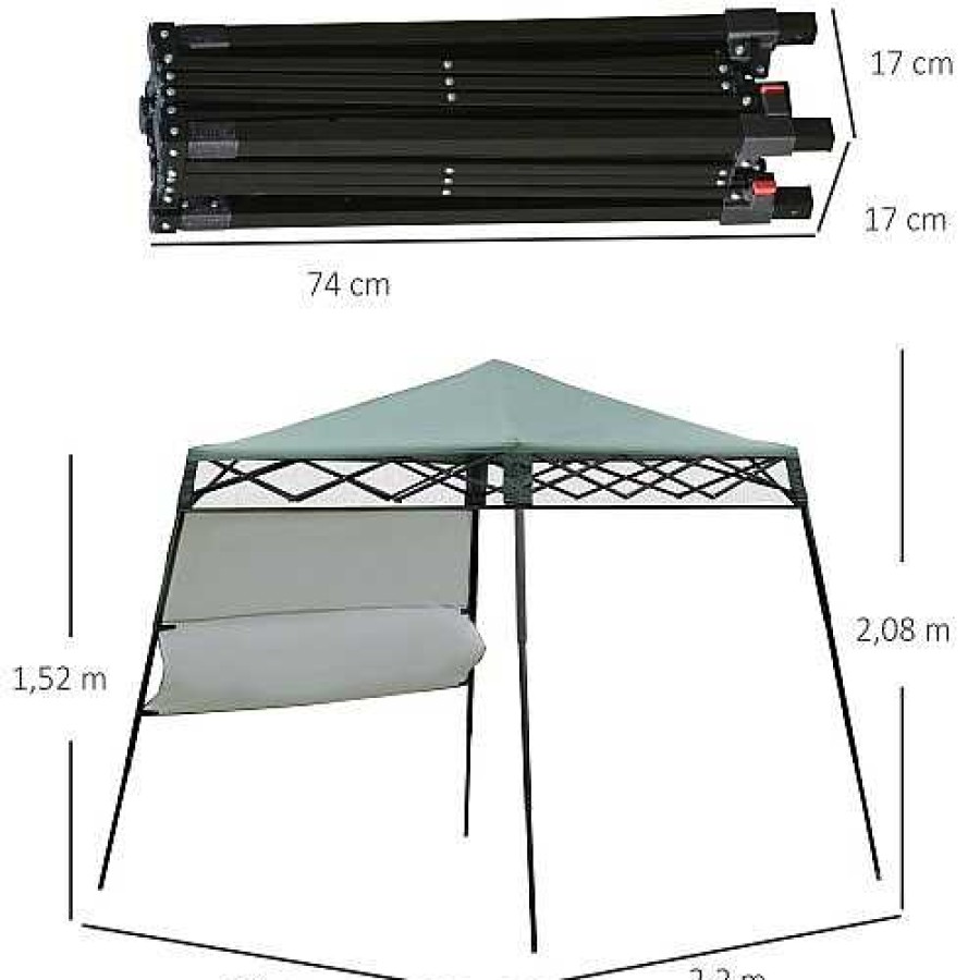 Otros Animales Outsunny Mobiliario De Jard N | Carpa Plegable Y Ajustable Para El Jard N Color Verde