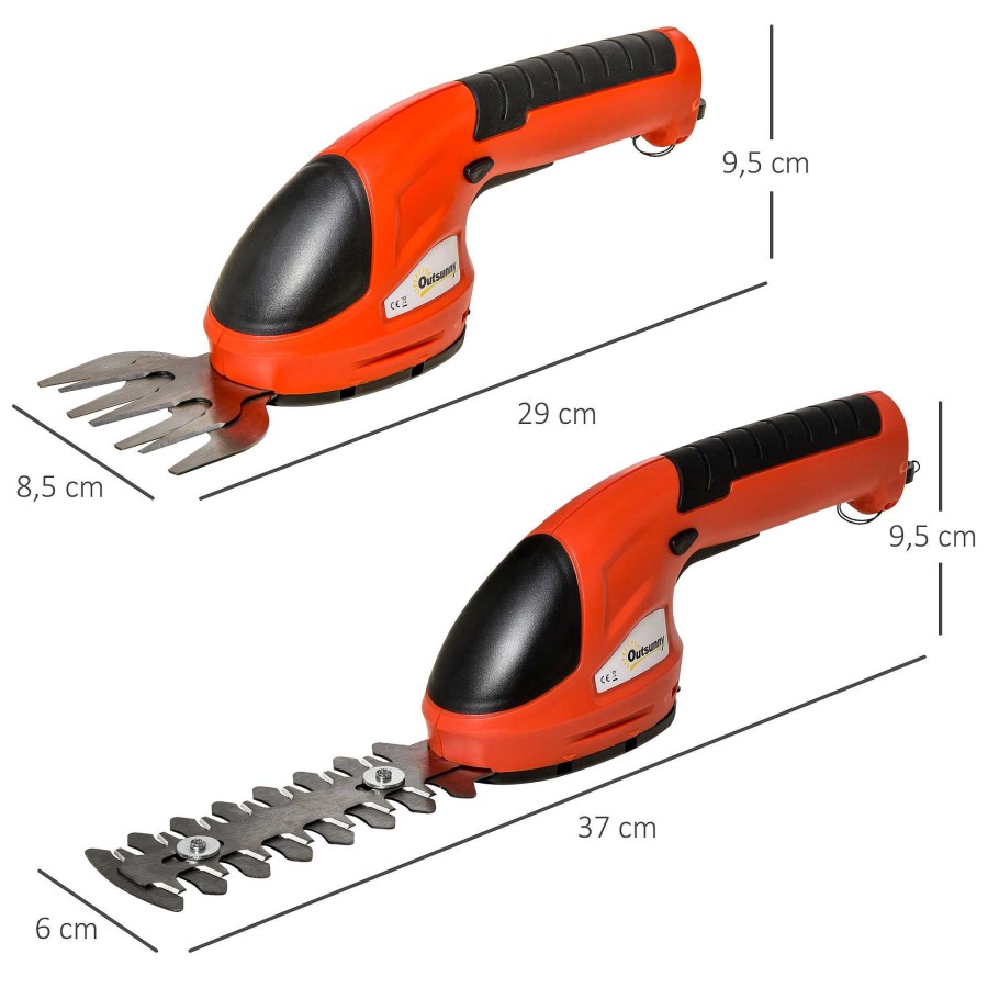Otros Animales Outsunny Limpieza Hogar | Outsunny Tijeras El Ctrica Cortac Sped Y Arreglasetos 2 En 1 Roja Y Negra Para Jard N