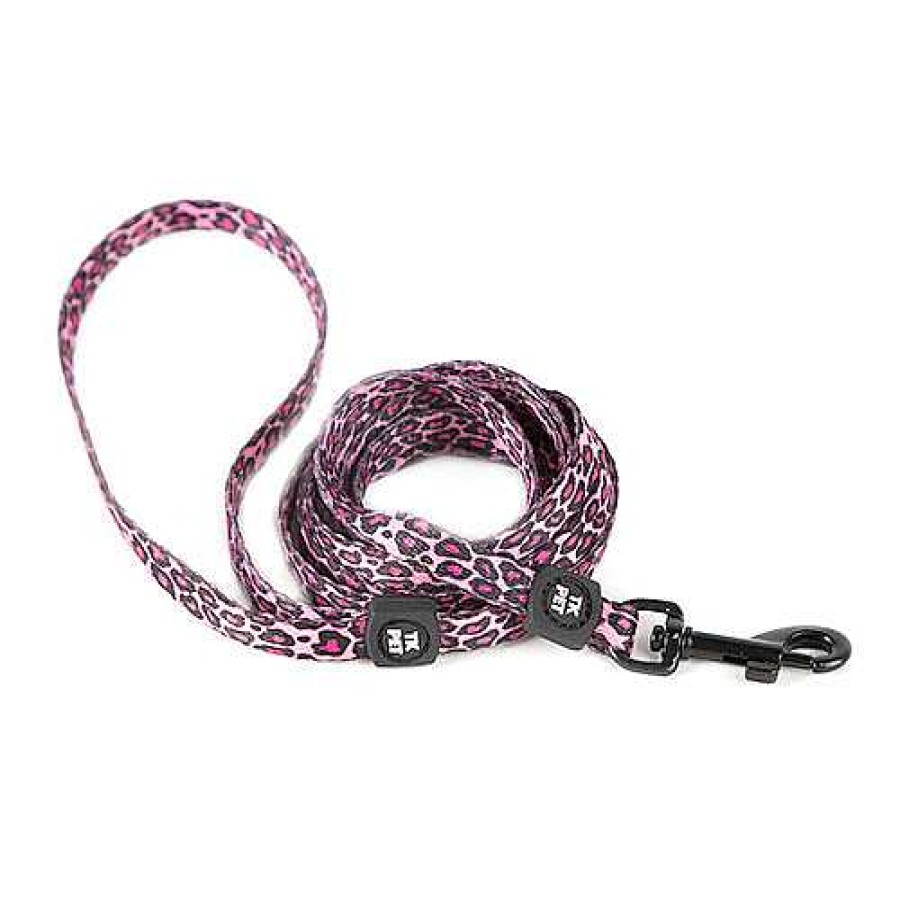 Gatos TK-Pet Accesorios De Paseo | Tk-Pet Safari Correa Rosa Estampado Pantera Para Gatos