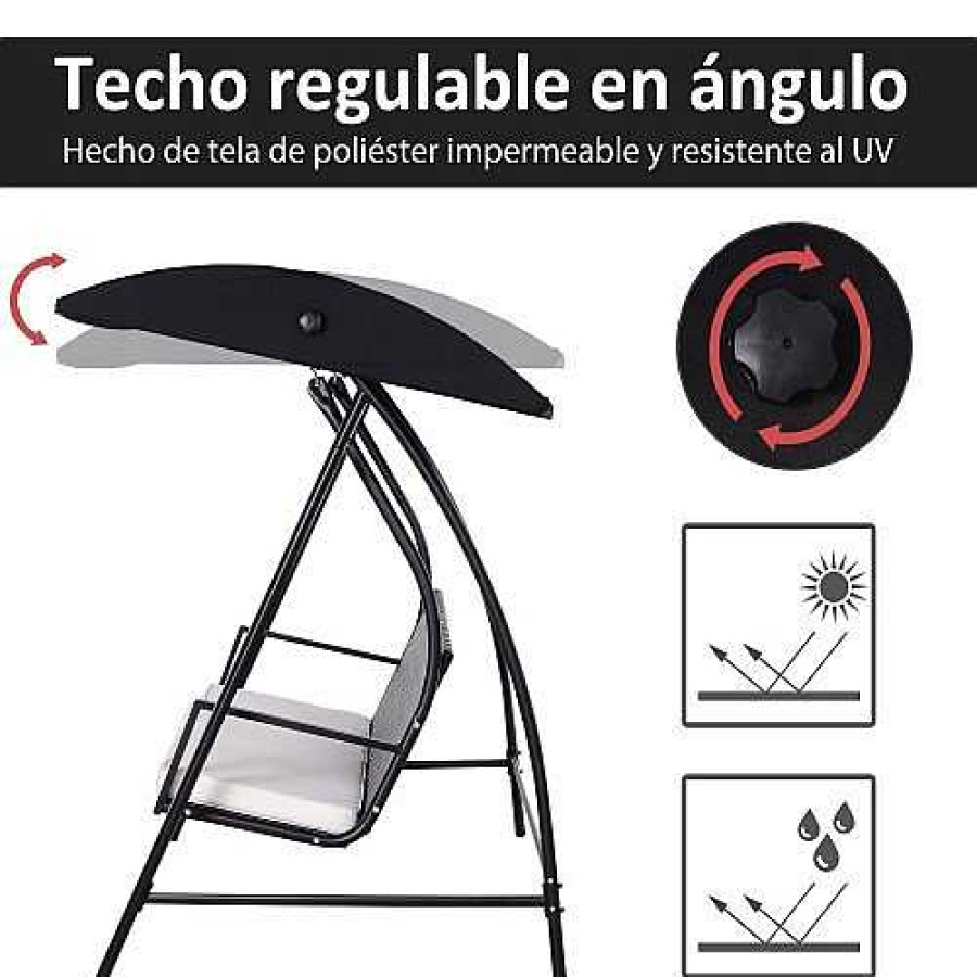 Perros Outsunny Ocio Y Tiempo Libre | Columpio Tipo Mecedora Outsunny Para Jardin Color Ratan