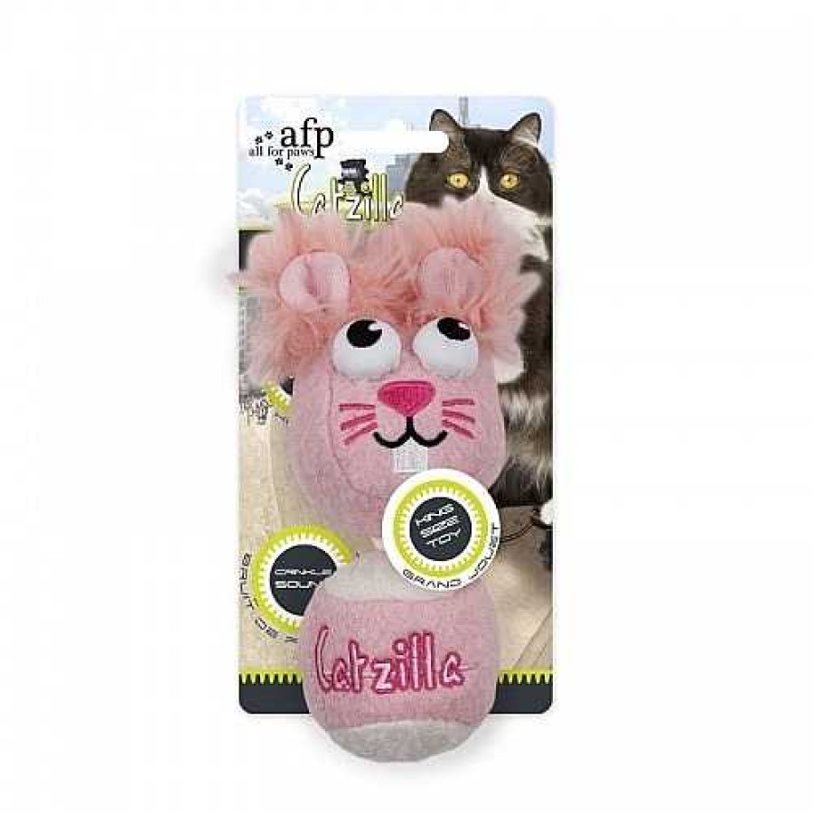 Gatos All For Paws Peluches | Afp Catzilla Rat N De Peluche Para Gatos