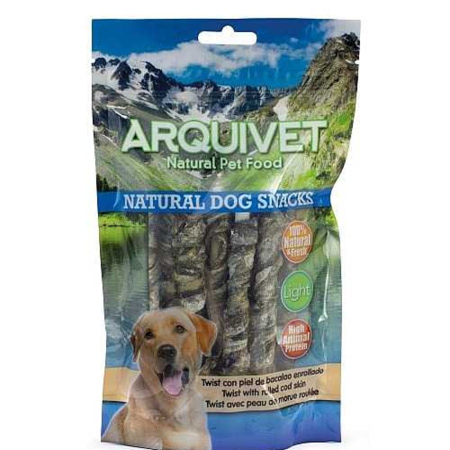 Perros Arquivet Sin Cereales | Arquivet Snacks Natural Twist Con Piel De Bacalao Enrollado Para Perros