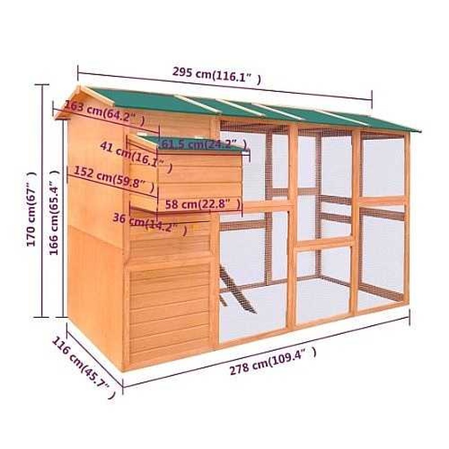 Otros Animales VidaXL Gallinas Y Aves De Corral | Gallinero De Madera Para Exterior