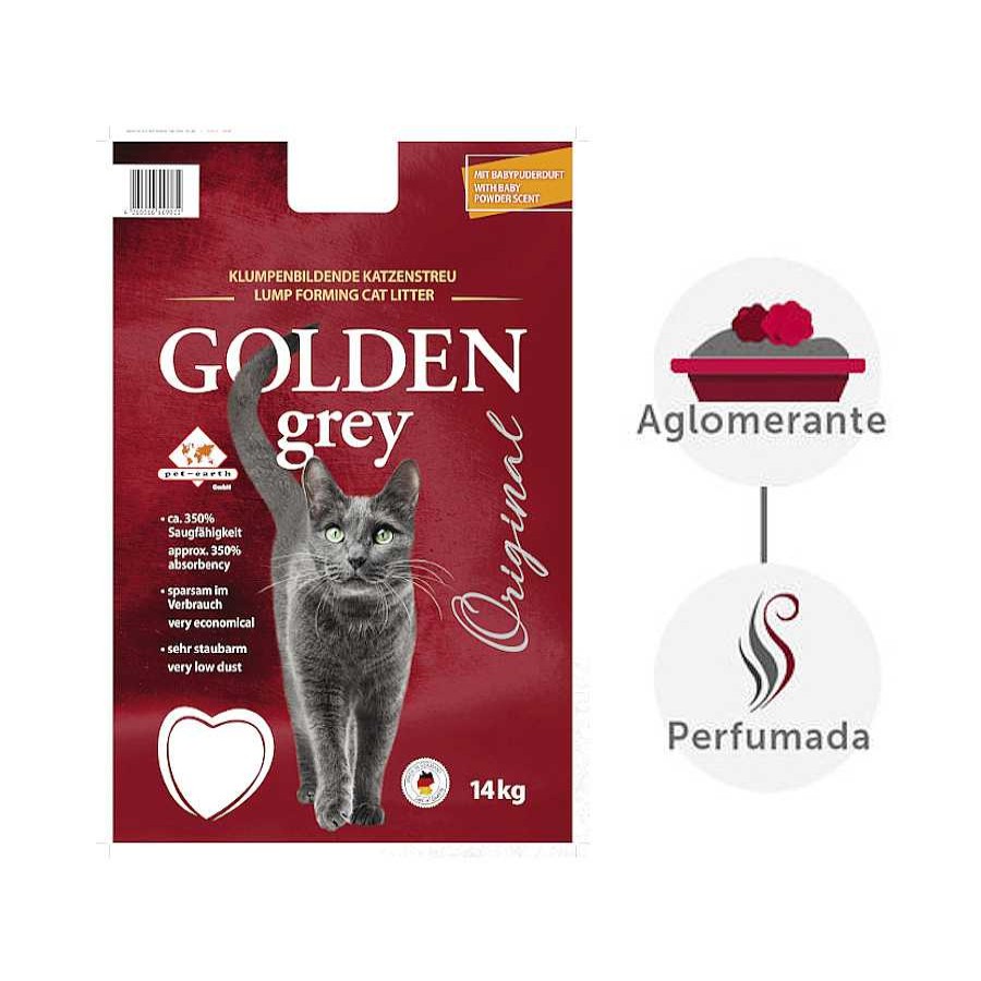 Gatos Golden Grey Arena Aglomerante | Golden Grey Arena Fina Aglomerante Para Gatos