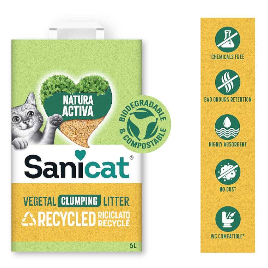 Gatos Sanicat Arena Aglomerante | Sanicat Natura Activa Recycled Arena Para Gatos