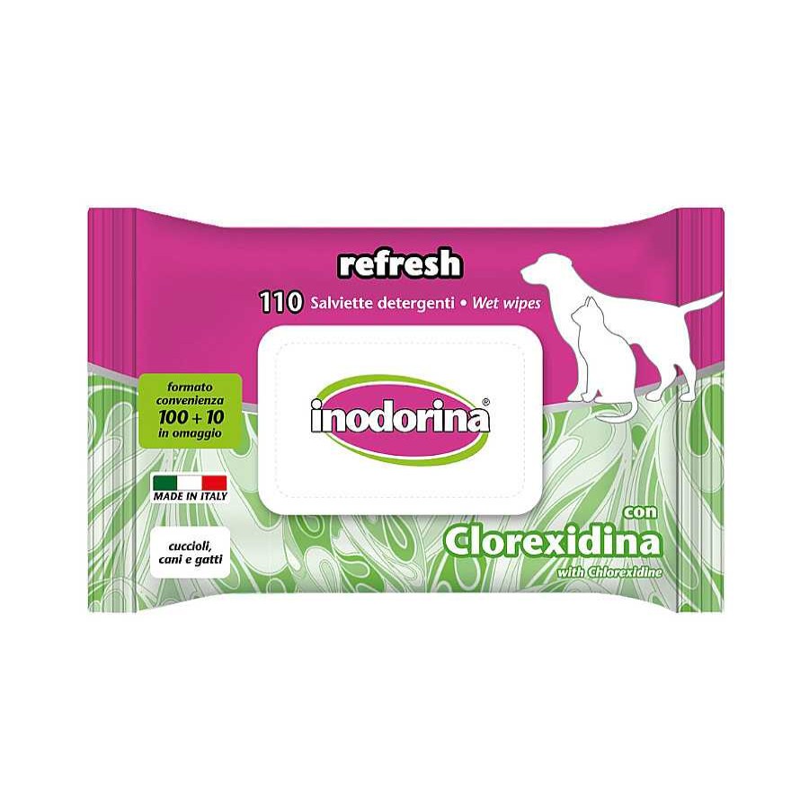 Perros Inodorina Higiene Para Perros | Inodorina Toallitas H Medas Clorhexidina Para Perros Y Gatos