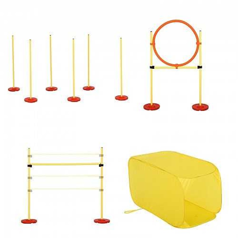 Perros PawHut Agility | Set De Agilidad Pawhut Para Mascotas Ajustable Color Amarillo