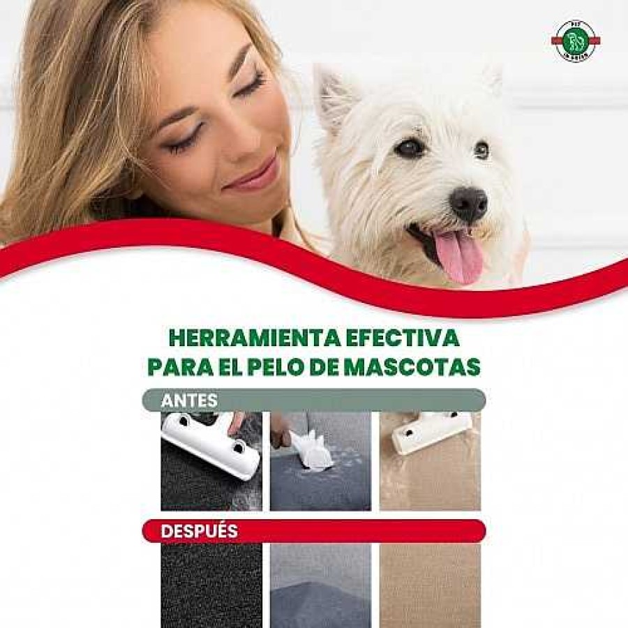 Perros Pet In Green Limpieza Hogar | Rodillo Quita Pelos Para Mascotas Color Blanco