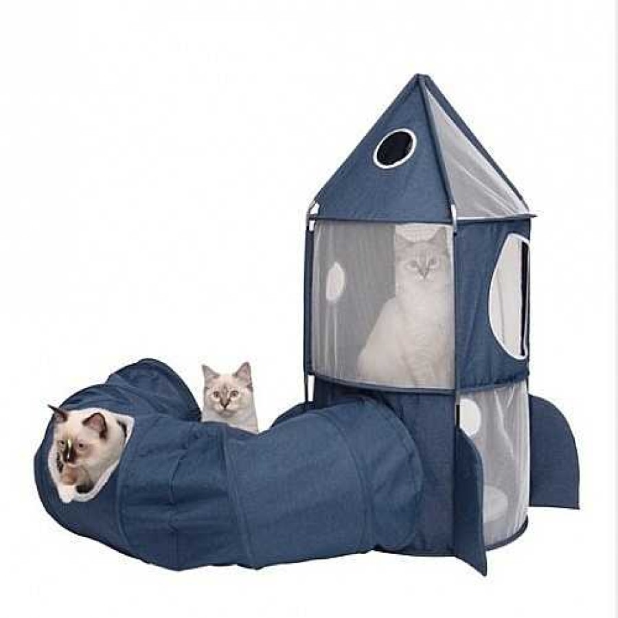 Gatos Catit T Neles | Refugio Plegable Catit Vesper Rocket Para Gatos Color Azul