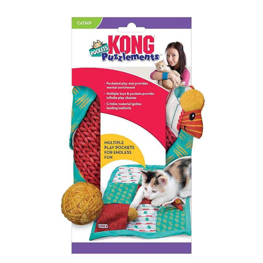 Gatos Kong Inteligencia E Interactivos | Kong Puzzlements Pockets Juguete Para Gatos