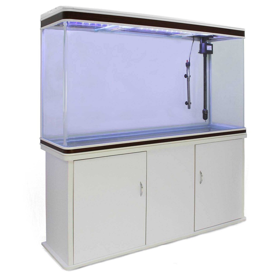 Otros Animales MonsterShop Acuarios | Monstershop Acuario Completo Con Mueble Blanco Para Peces