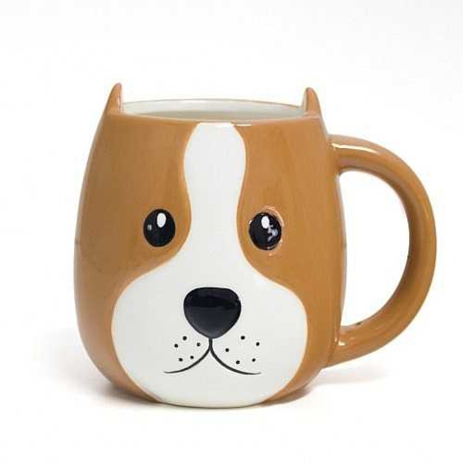 Otros Animales Balvi Menaje Hogar | Mug Woof! Taza En Forma De Cabeza De Perro Color Marr N