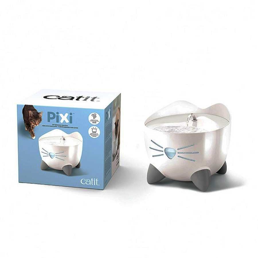 Gatos Catit Comederos Y Bebederos | Catit Pixi Blanco Bebedero Fuente Para Gatos