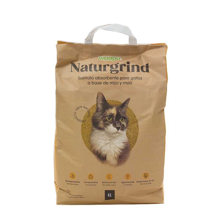 Gatos WUAPU Arena Aglomerante | Wuapu Naturgrind Sustrato Absorbente Para Gatos