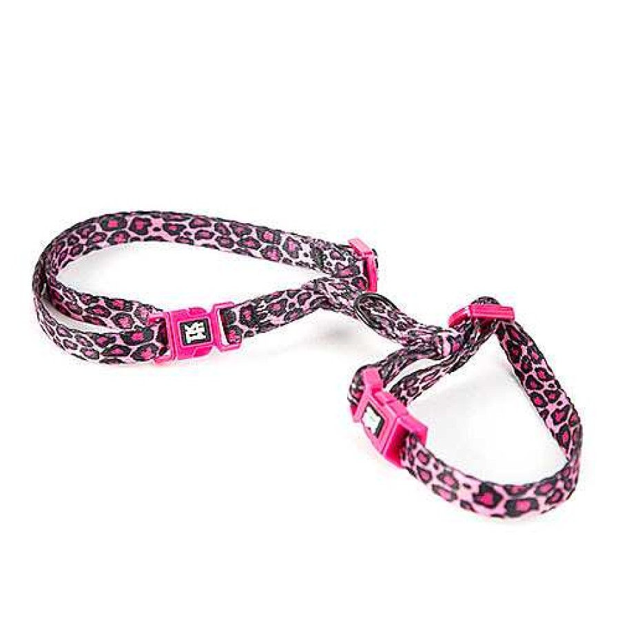 Gatos TK-Pet Accesorios De Paseo | Tk-Pet Safari Arn S Rosa Estampado Pantera Para Gatos