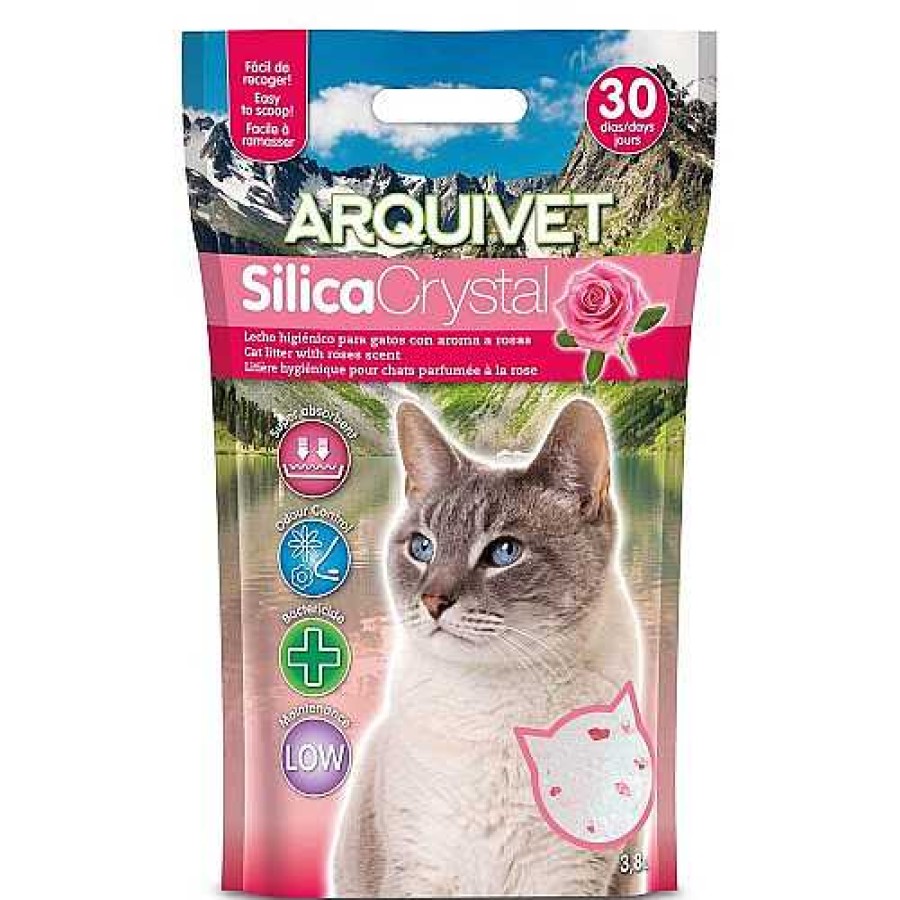 Gatos Arquivet Arena De Silice | Lecho Silica Crystal Rosas Para Gatos Olor Rosas