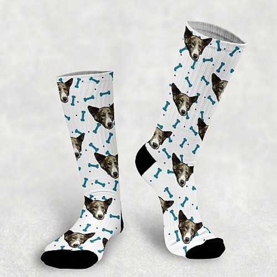 Otros Animales The Chango Moda Y Complementos | Calcetines Personalizados Doggy 1 Mascota Color Blanco