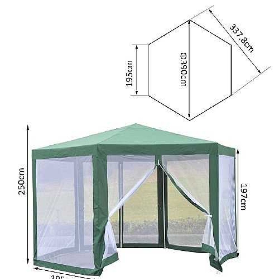 Perros Outsunny Ocio Y Tiempo Libre | Carpa Con Mosquitera Outsunny Para Jard N Color Verde