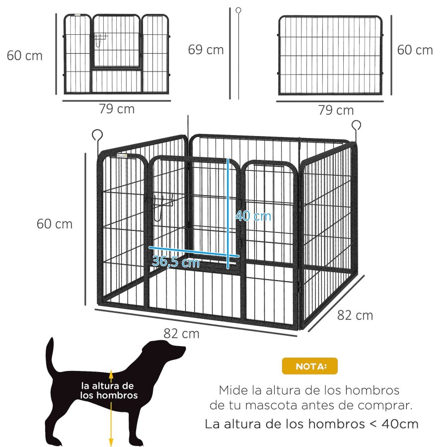 Perros PawHut Transportines Para Perros | Pawhut Parque Plegable Con Pestillo Para Perros