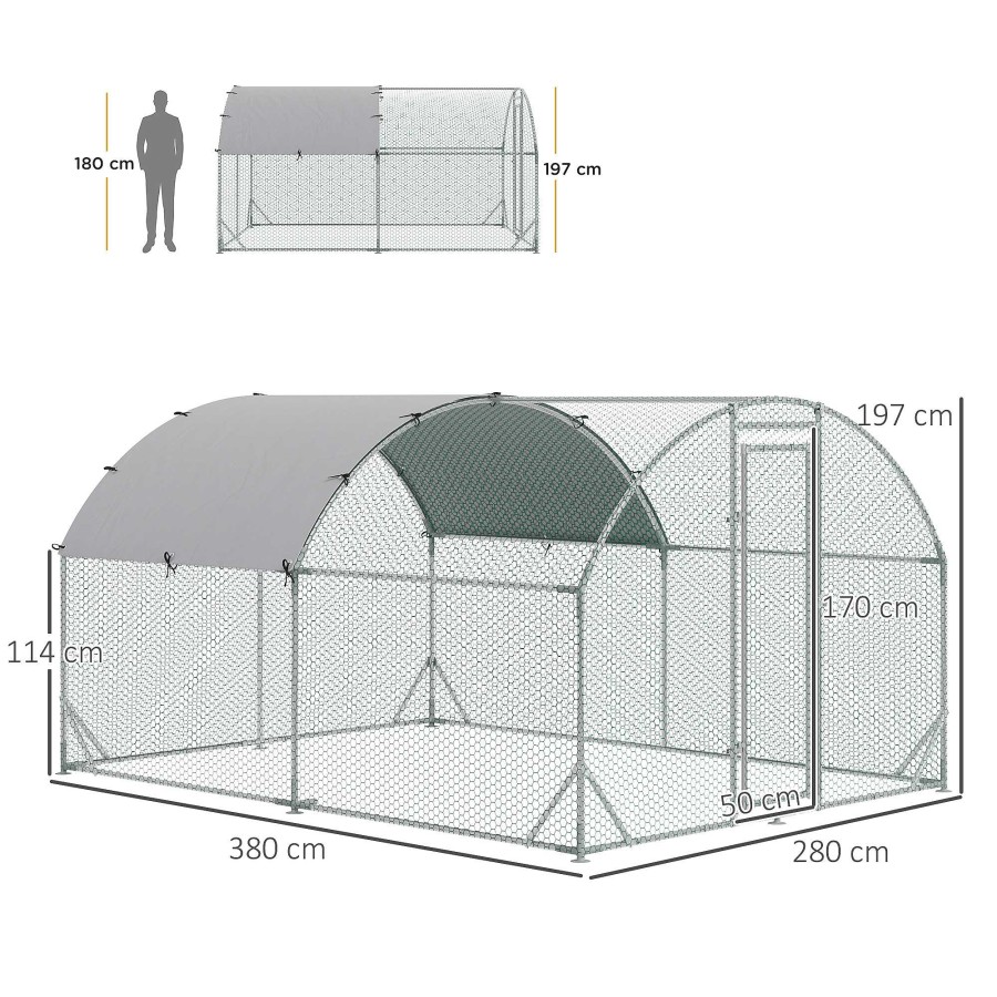 Otros Animales PawHut Gallinas Y Aves De Corral | Pawhut Gallinero Para Exterior Grande Para 6-12 Gallinas Para Gallinas