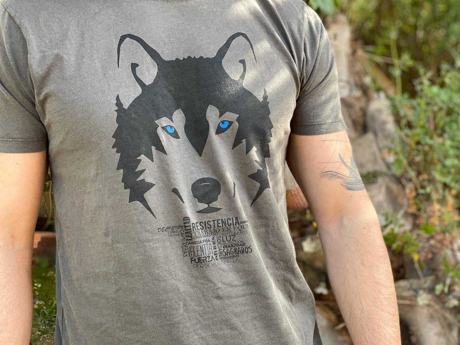 Otros Animales Animal Totem Moda Y Complementos | Camiseta Lobo Hombre Color Gris