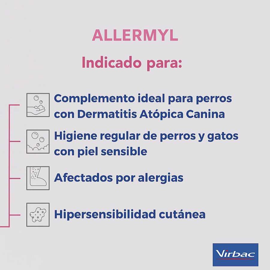 Perros Virbac Cuidado Del Pelo | Virbac Allermyl Champ Dermatol Gico Para Piel Sensible De Perros Y Gatos