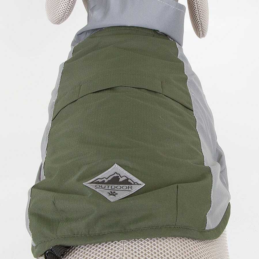 Perros Outech Ropa Para Perros | Outech Dakar Impermeable Verde Para Perros