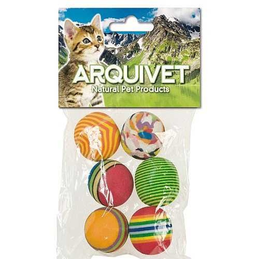 Gatos Arquivet Pelotas | Pack De 6 Pelotas Multicolor Para Gatos Color Variado