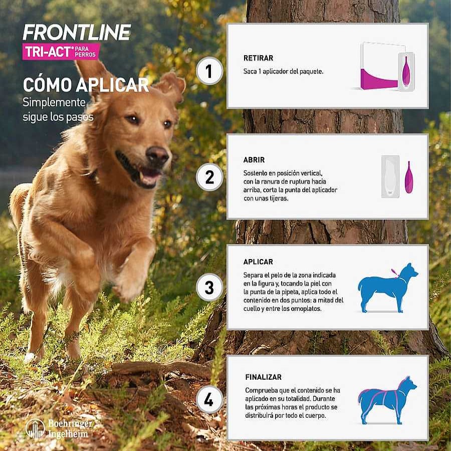 Perros Frontline Pipetas | Frontline Tri-Act Pipetas Antiparasitarias Para Perros 40 - 60 Kg