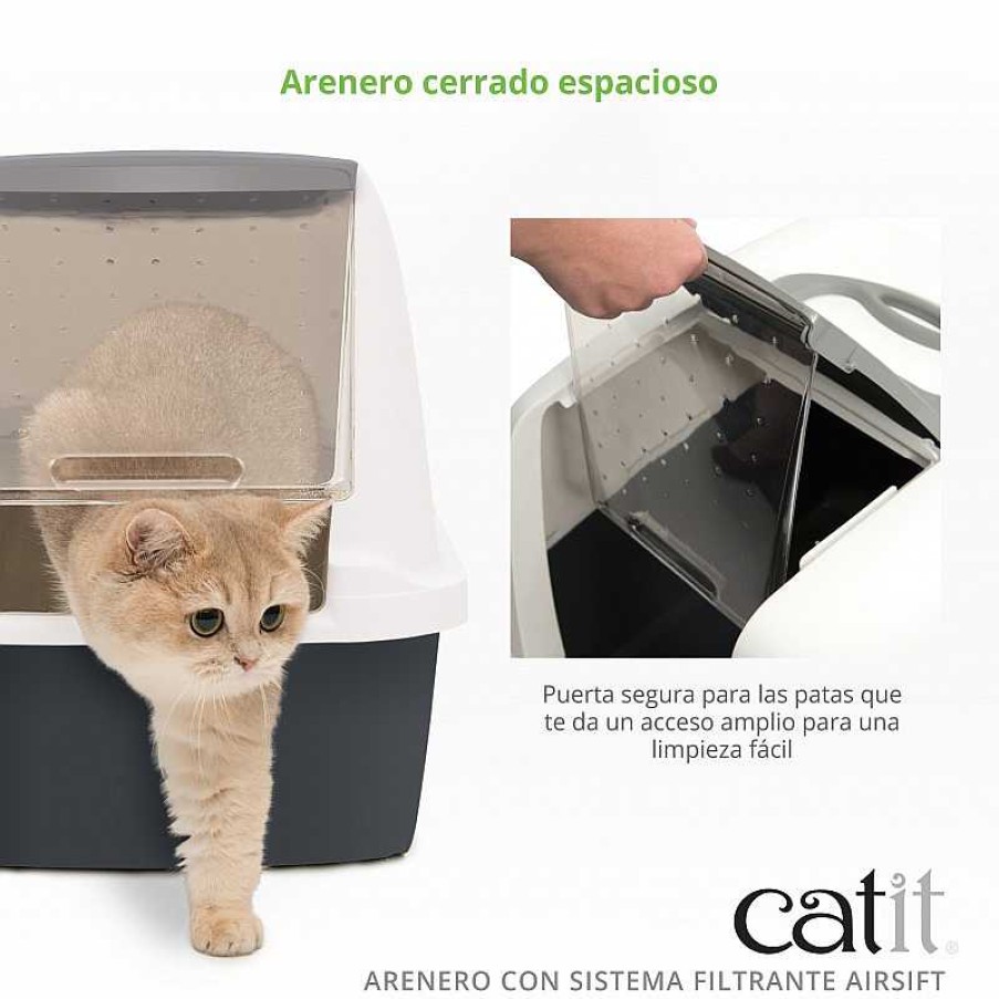 Gatos Catit Productos De Higiene | Arenero Cerrado Para Gatos Catit Con Airsift, Jumbo