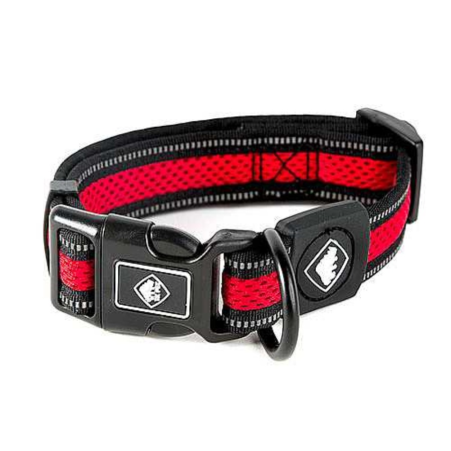 Perros TK-Pet Collares Y Arneses | Tk-Pet Reflective Comfort Collar Rojo Para Perros