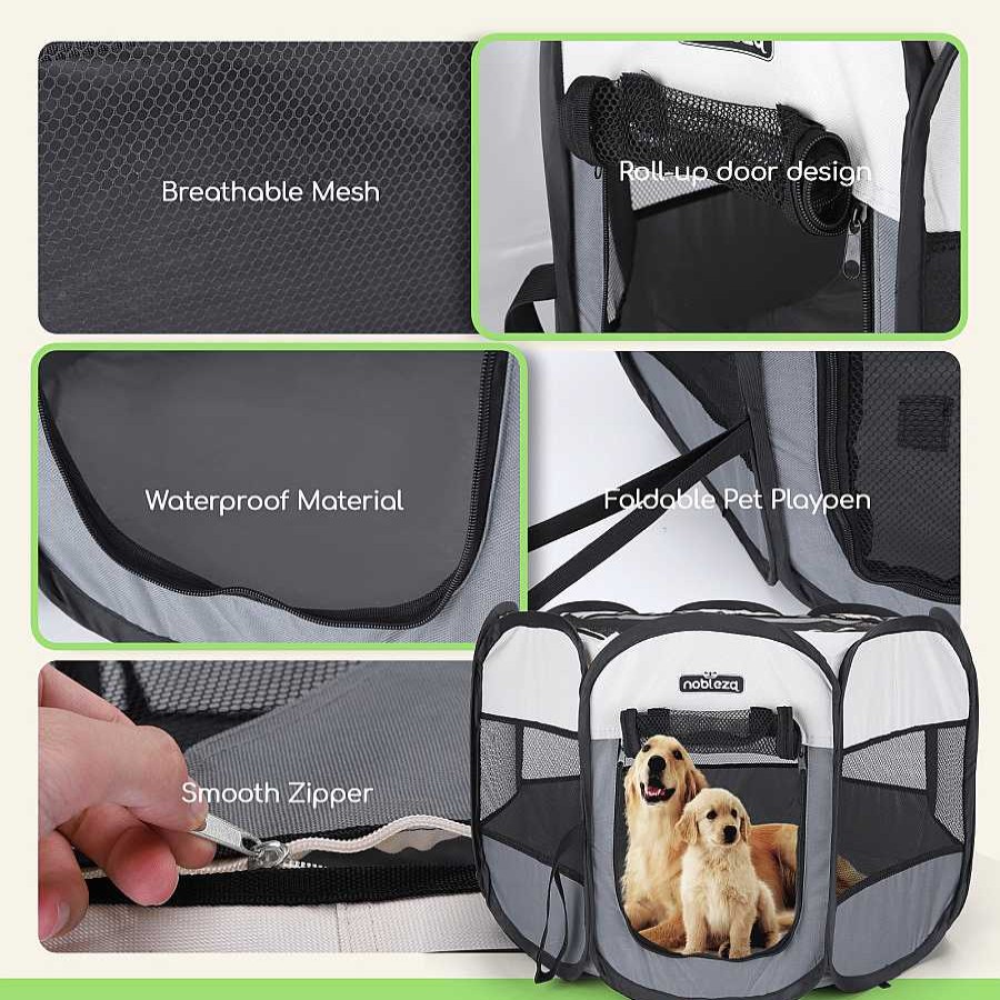 Perros Nobleza Puertas Para Perros | Nobleza Parque Plegable Port Til E Impermeable Para Perros