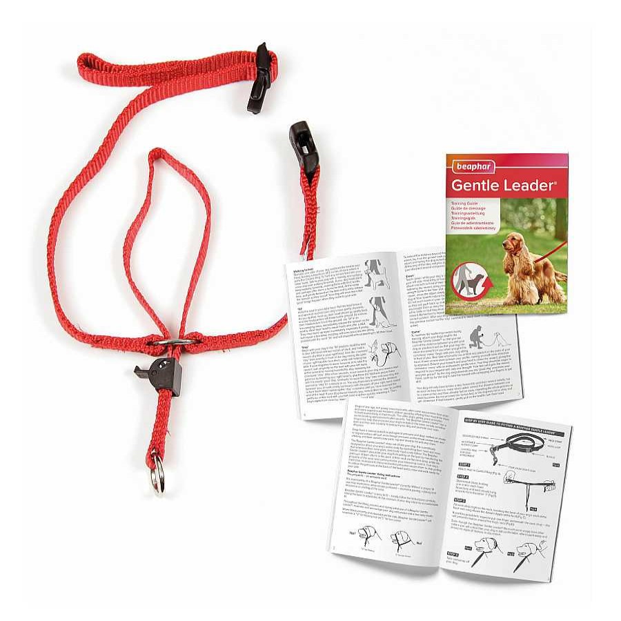 Perros Beaphar Bozales | Beaphar Gentle Leader Collar De Adiestramiento Rojo Para Perros