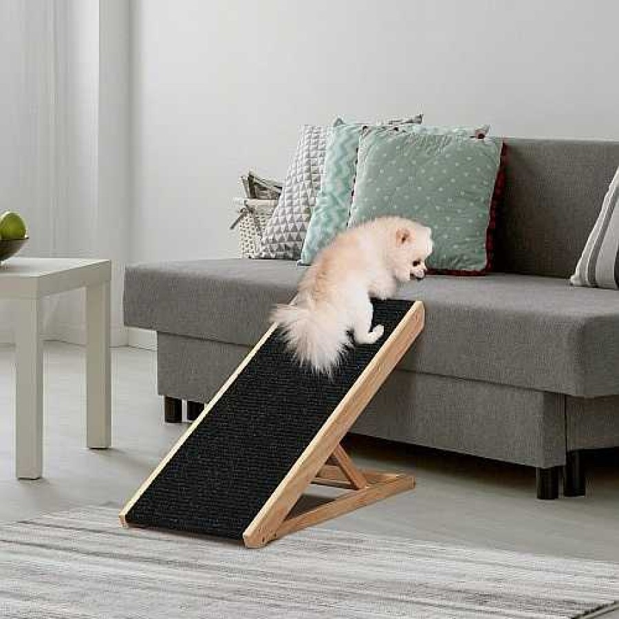 Perros PawHut Accesorios Coche Y Viajes | Pawhut Rampa Plegable De Madera Para Perros Y Gatos