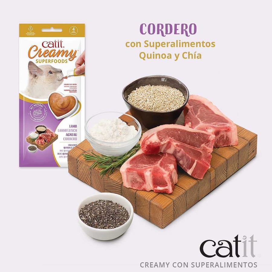 Gatos Catit Maltas | Catit Creamy Snack Liquido De Cordero Con Quinoa Y Ch A Para Gatos