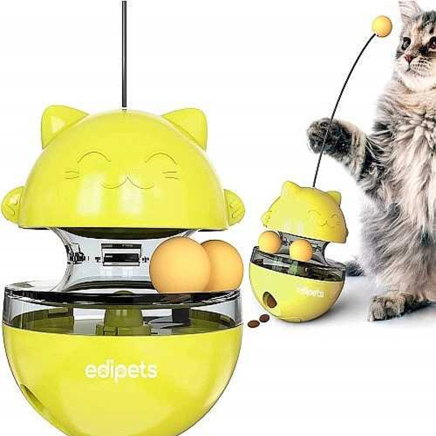 Gatos Edipets Inteligencia E Interactivos | Edipets Juguete Interactivo Amarillo Para Gatos